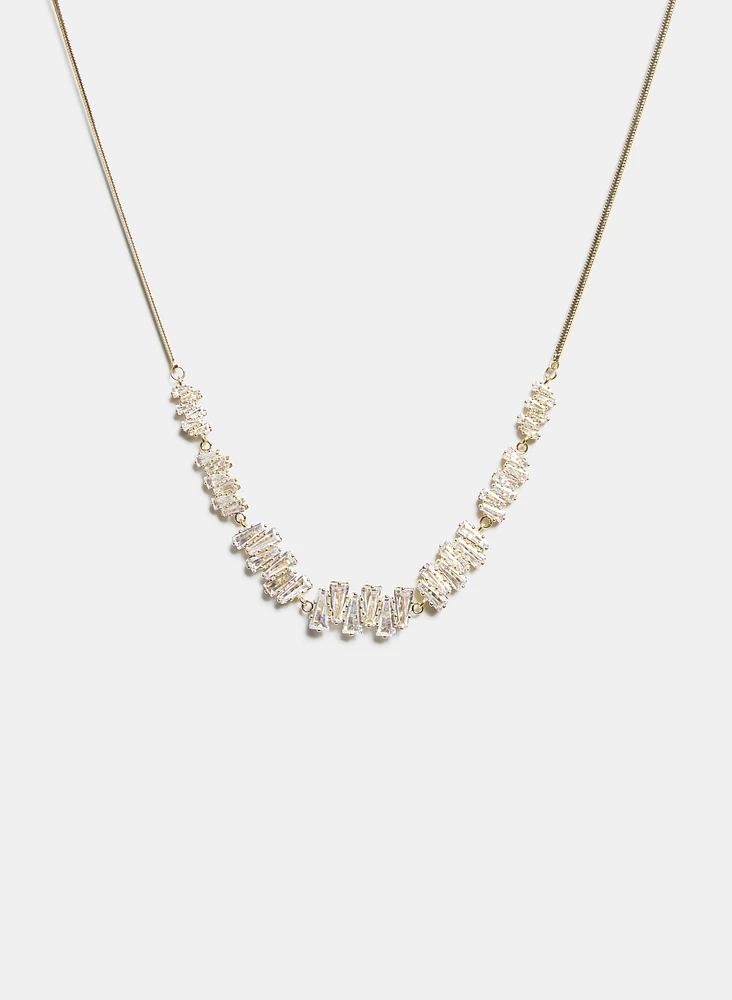 Cubic Zirconia Baguette Necklace