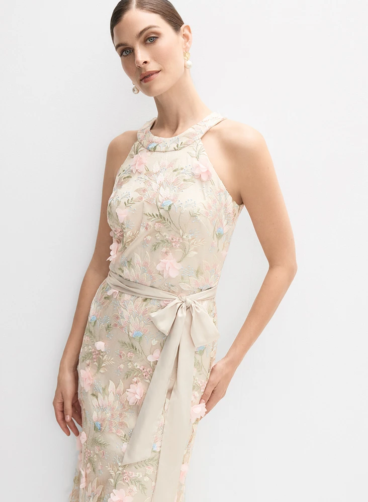 Floral Appliqué Dress