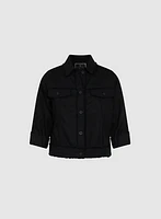 Veste à bordures effilochées