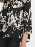 Joseph Ribkoff - Floral Asymmetric Swing Jacket