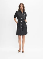 Satin Shirt Dress