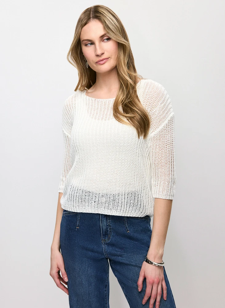 3/4 Sleeve Knit Sweater
