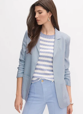 Blazer ouvert en mélange de lin