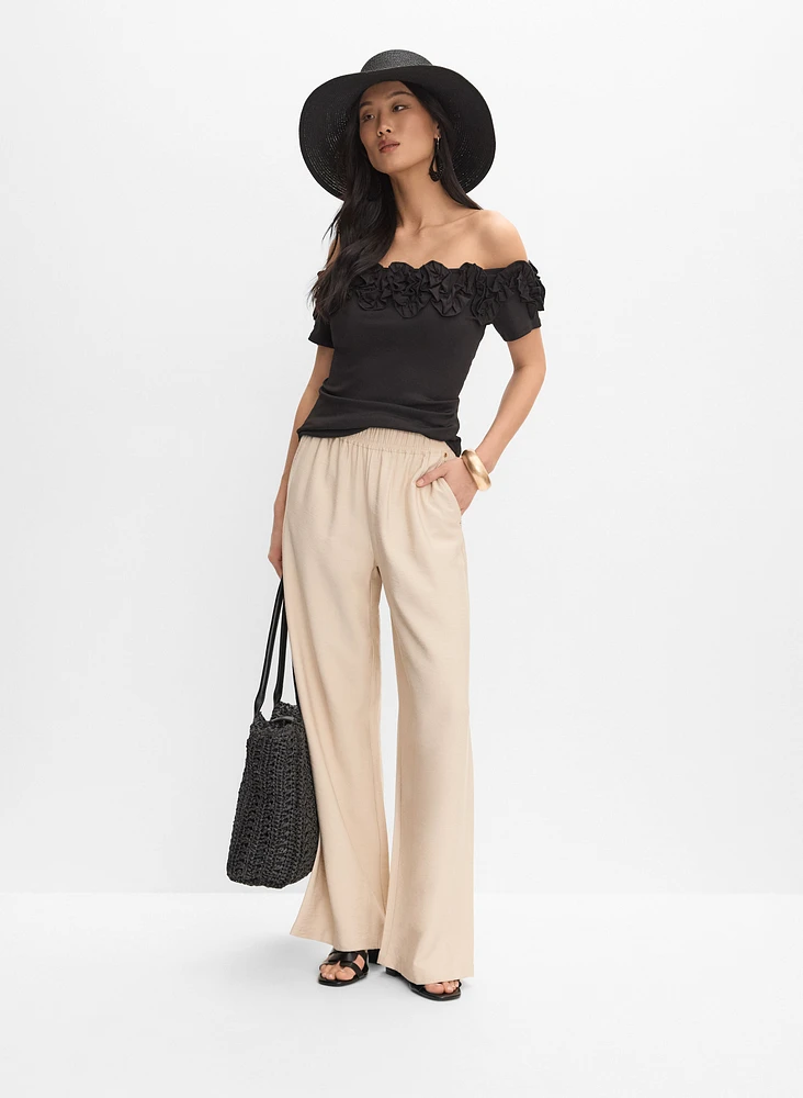 Ribbed Rosette Top
