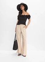 Ribbed Rosette Top