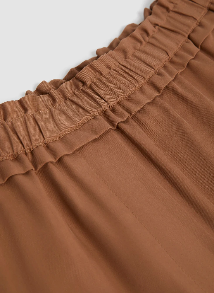 Pantalon jambe large en tencel