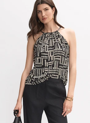 Sleeveless Geometric Print Top