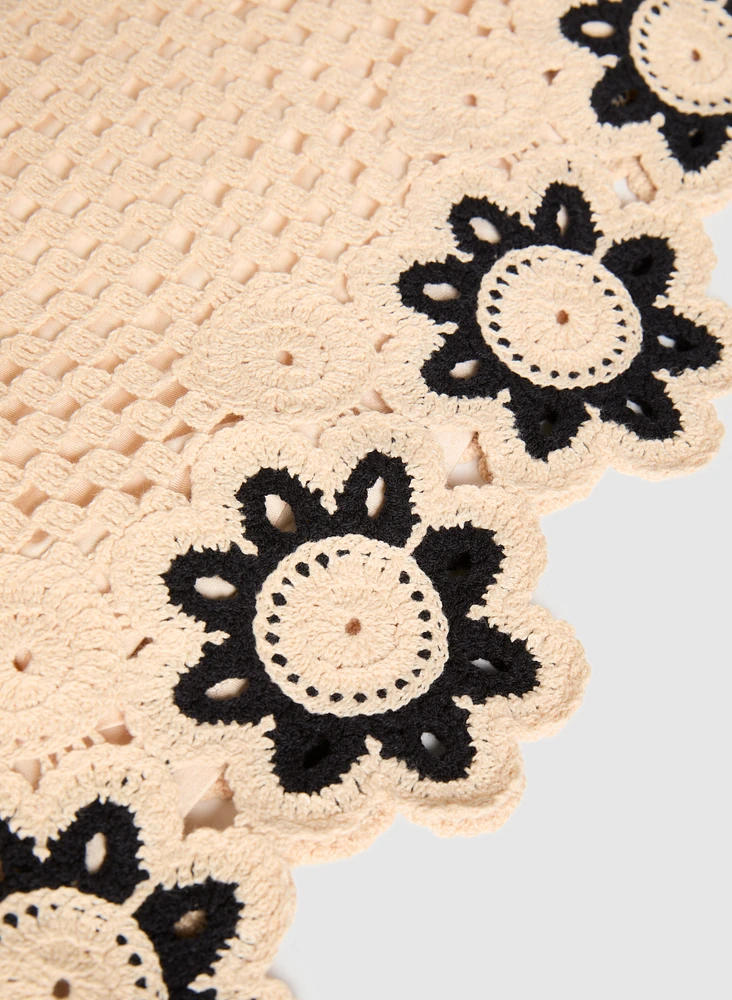 Débardeur à crochet floral