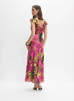 Floral Ruffle Front Dress