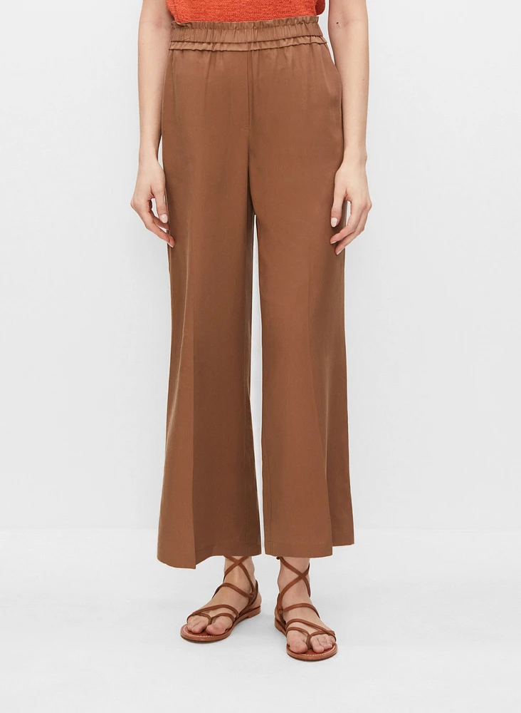 Pantalon jambe large en tencel
