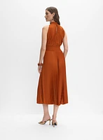 Plissé Satin Dress
