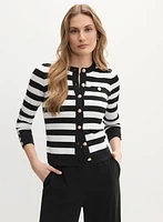 Striped Button-Up Sweater
