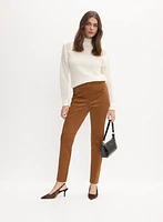 Vegan Suede Slim-Leg Pants