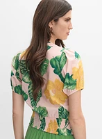 Tropical Twist-Hem Blouse