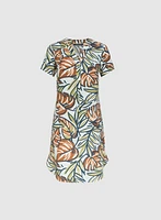 Graphic Leaf Print Dress