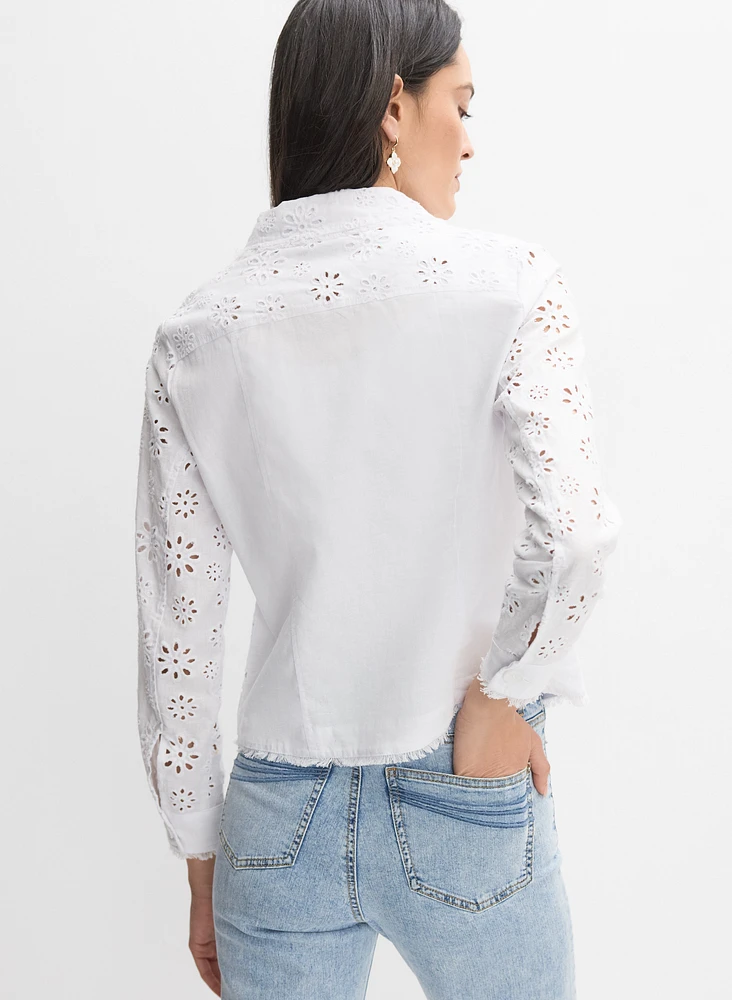 Veste à broderies florales