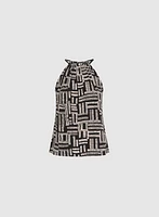 Sleeveless Geometric Print Top