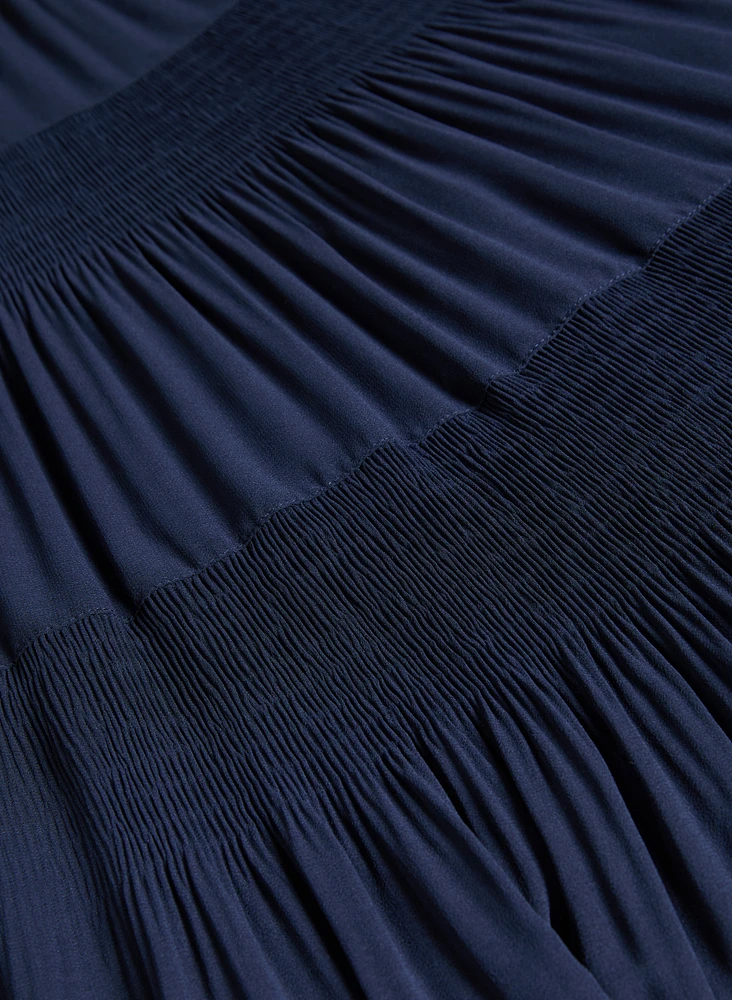 Pleated Chiffon Maxi Skirt