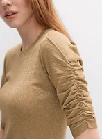 Shirred Glitter Knit Top