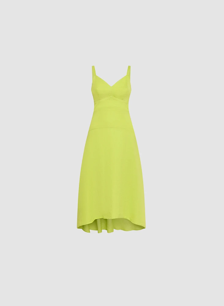 Robe midi en mélange de lin
