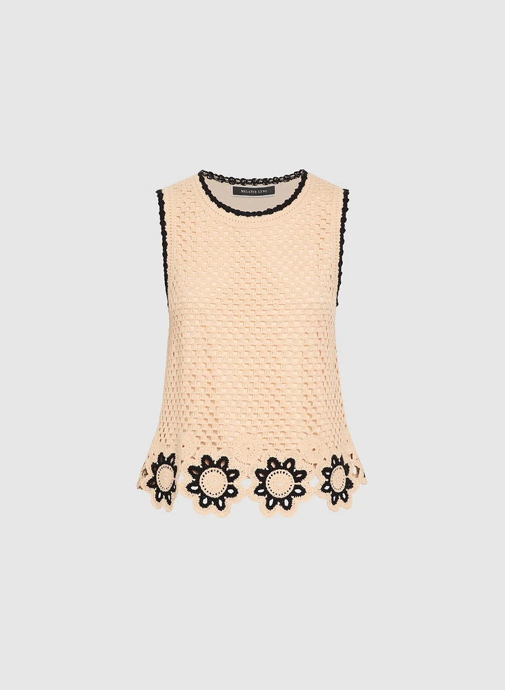 Débardeur à crochet floral