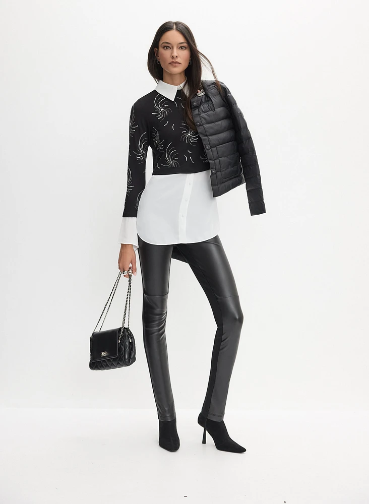 Pantalon Kayla à jambe droite en cuir végane