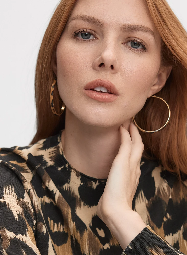 Cheetah Print Hoop Earrings