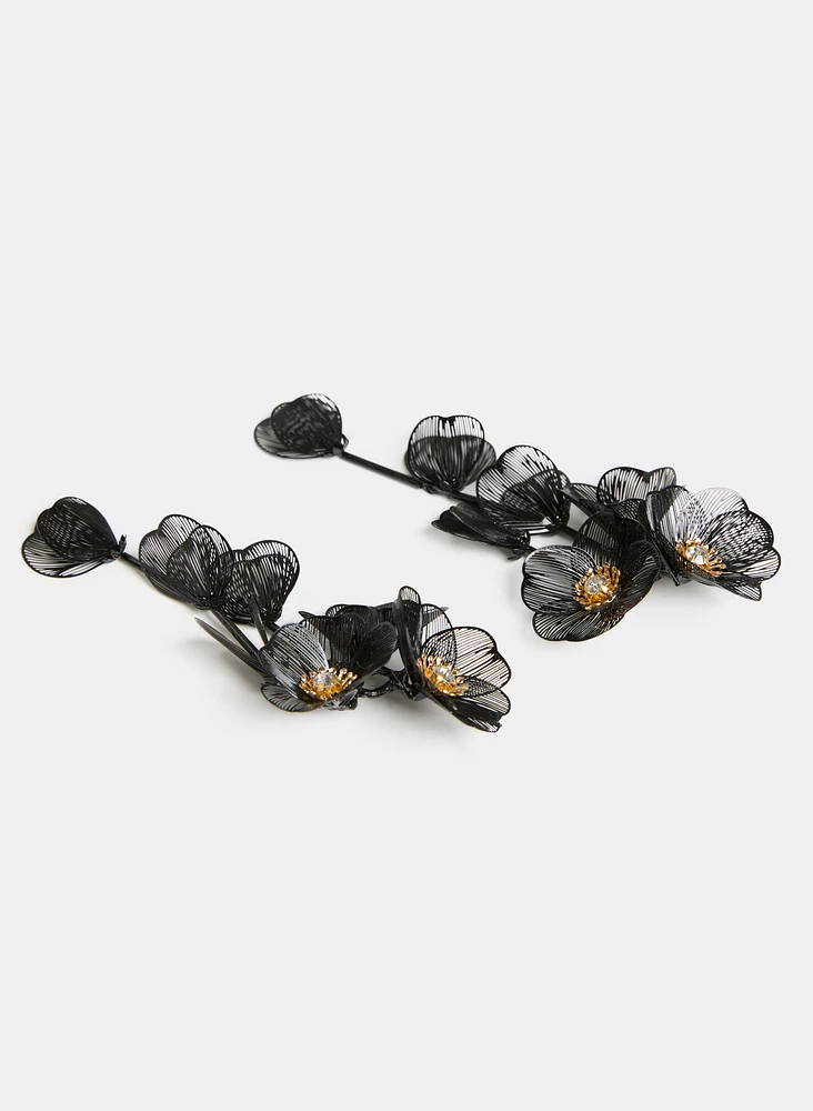 Boucles d'oreilles florales pendantes