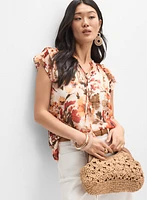 Blouse florale en chiffon