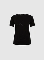 Embellished Grid T-Shirt