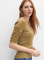 Shirred Glitter Knit Top