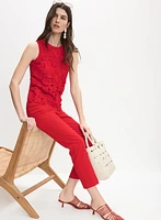 Cropped Slim-Leg Pants