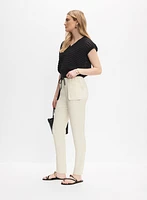 Contrast Waistband Pants
