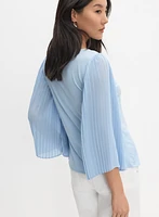 Pleated Flare Sleeve Top