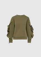 Ruffle Sleeve Sweatshirt
