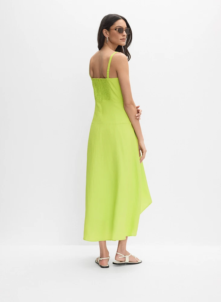 Robe midi en mélange de lin