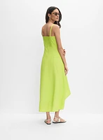 Robe midi en mélange de lin