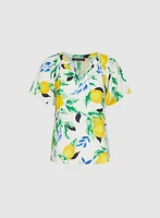 Lemon Flutter Sleeve Blouse