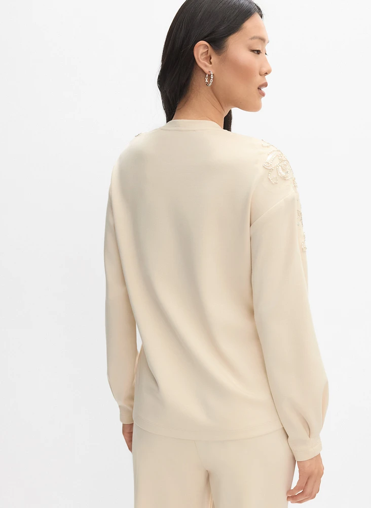 Sequin Embellished Sweatshirt