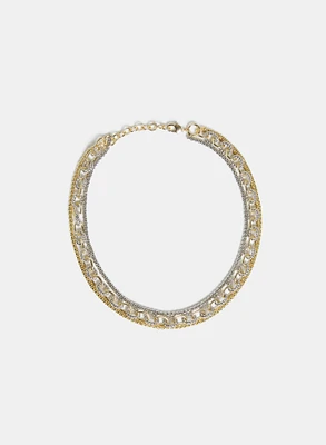 2-Toned Layered Chain Necklace