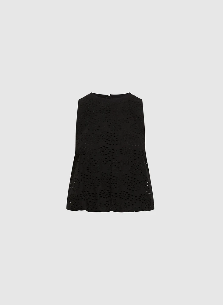 Sleeveless Eyelet Blouse