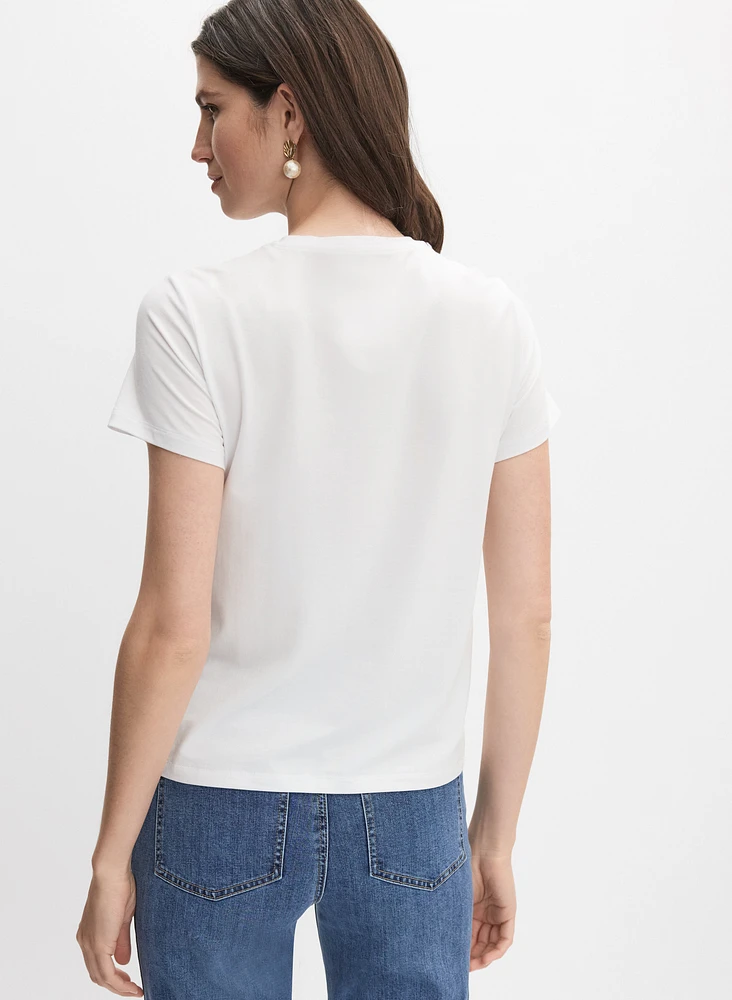 T-shirt à détail en crochet