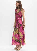 Floral Ruffle Front Dress
