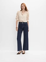 Draped Puff Sleeve Blouse