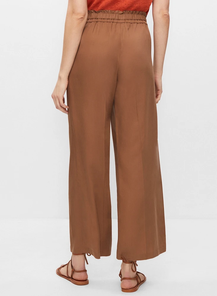 Pantalon jambe large en tencel