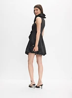 Belted Taffeta Dress