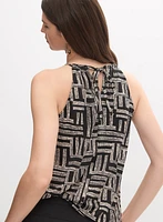 Sleeveless Geometric Print Top