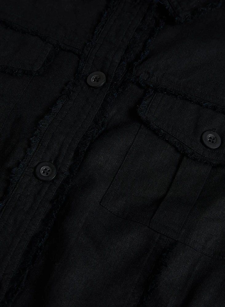 Veste à bordures effilochées