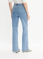Embroidered Wide-Leg Jeans
