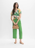Tropical Twist-Hem Blouse